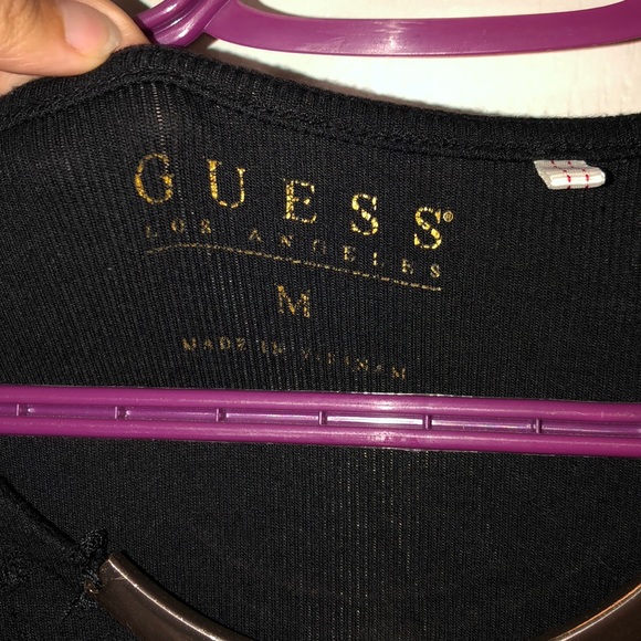 Worn condition, soft black dress with gold neck - Picture 4 of 5